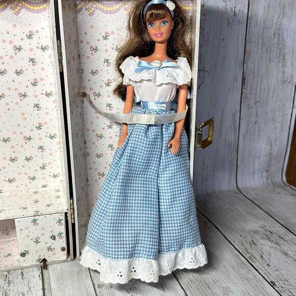 blue dress wedding barn Barbie Fashions Complete Look Mint Polka Dot Ruffle Gown Set – Square  Imports main image 1